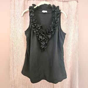 **New York & Company Women's Ruffled V-Neck Sleeveless Top - Size Medium**